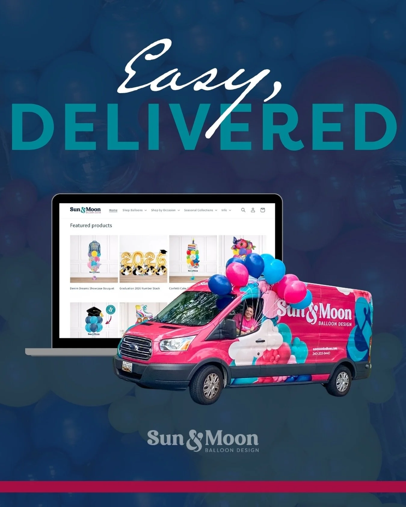 Skip the dollar store dash and balloon-wrestling match. 🎈 Just a few clicks and our new delivery service brings the celebration straight to your door. Perfect for gifts, small events, or any excuse to add a little joy.