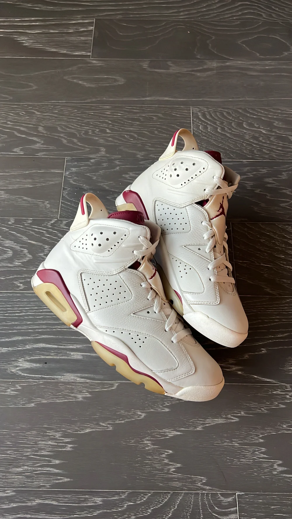 Jordan 6 white maroon discount