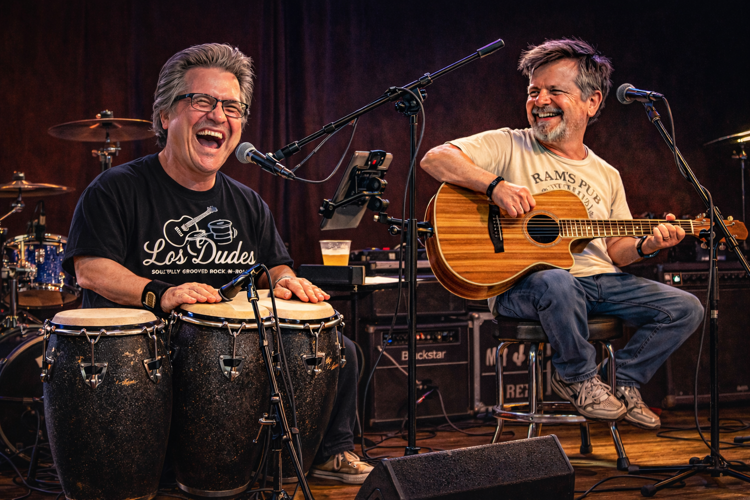 Los Dudes live illustration