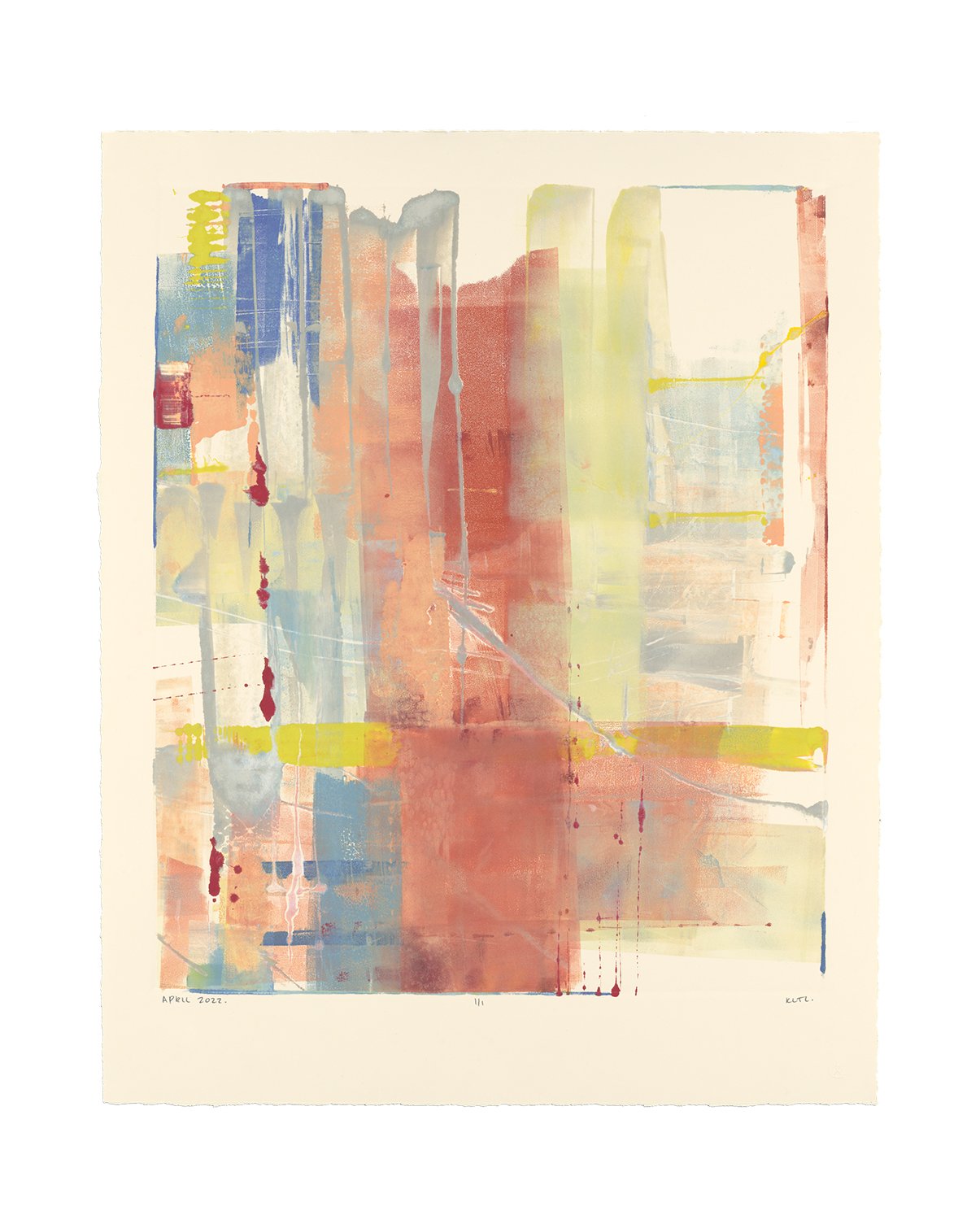 'Sage' 1/1 - Monotype . Lithographic ink on studio paper - 24 x 28.5" - April 2022 by Kelsey-Lynn Corradetti @ Gravity Press Experimental Print Shop, North Adams