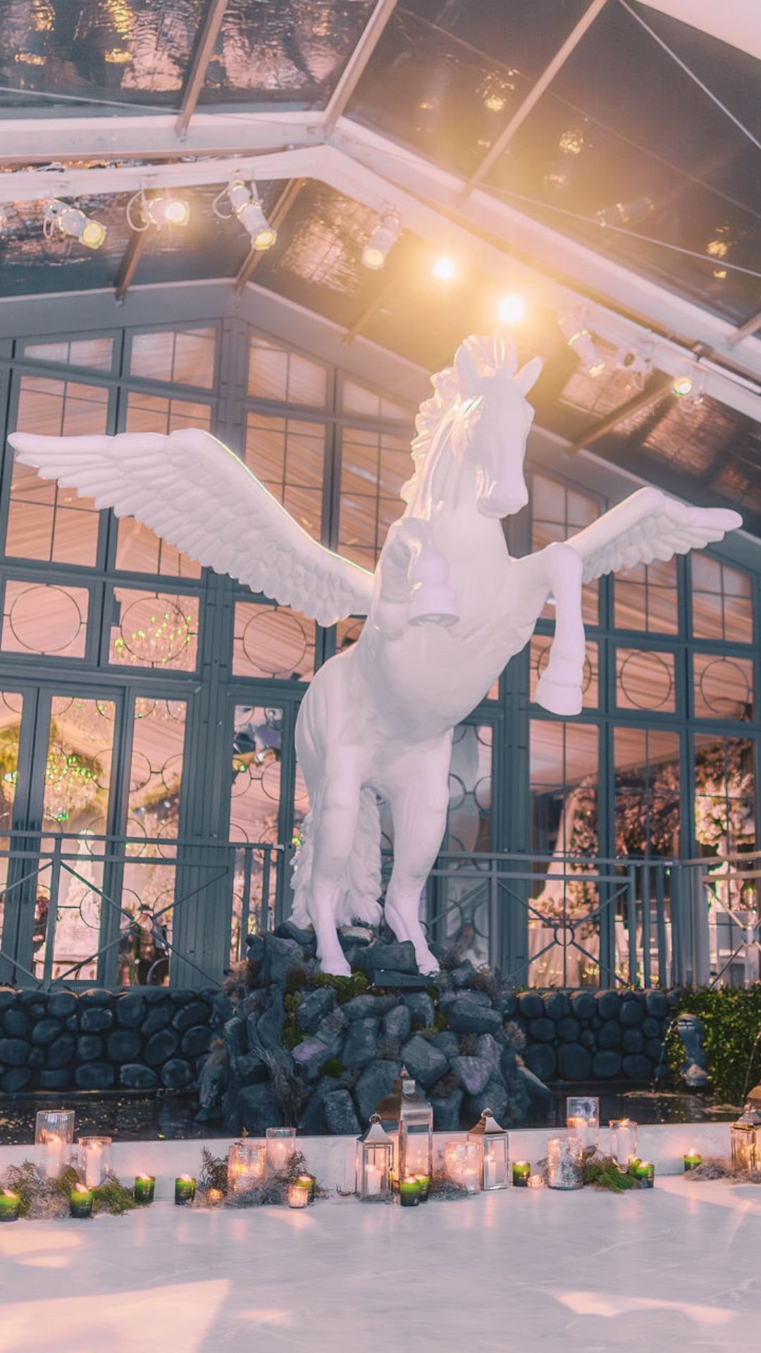 Bespoke Pegasus sculpture at Fantasia, handcrafted by Team Bone as part of the immersive event design. 