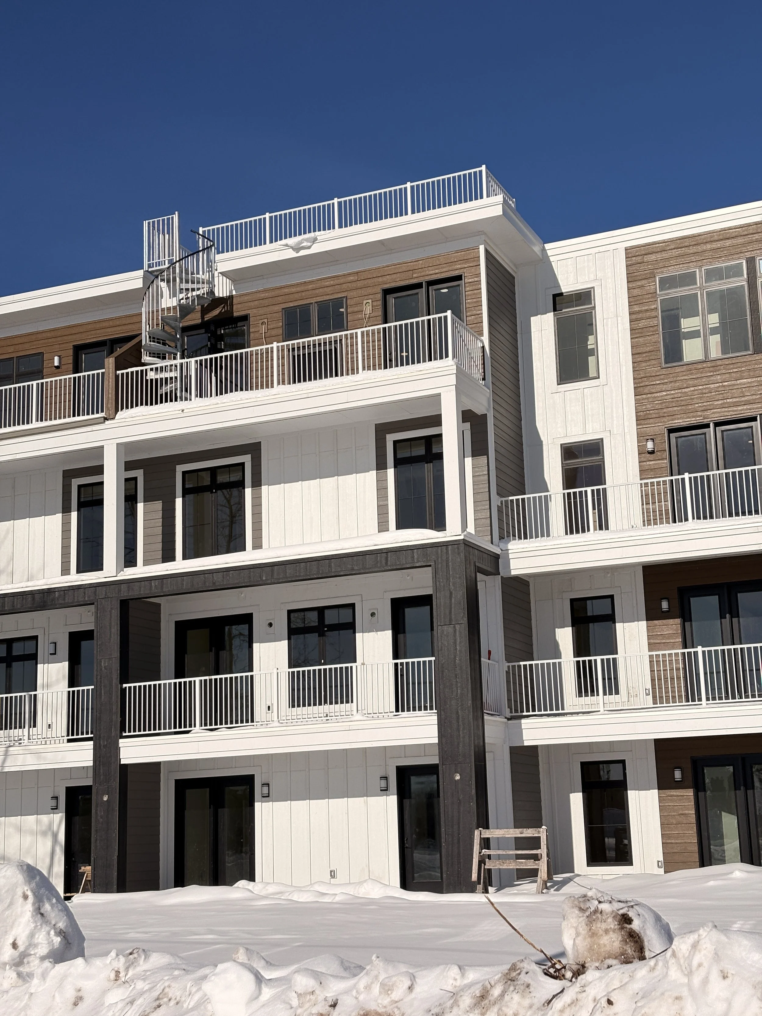 Rooftop deck with spiral staircase
