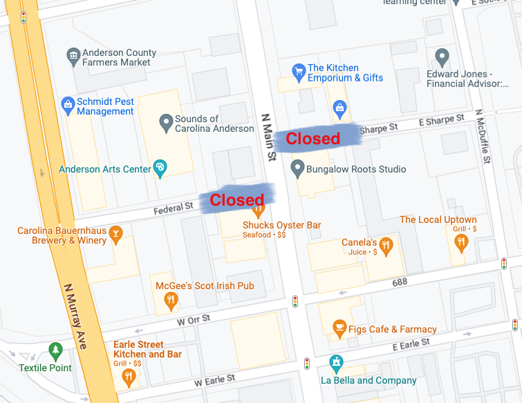 Parts of Federal, East Sharp Streets Closed Mon-Fri