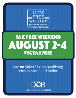 S.C. Sales Tax Holidays Friday-Sunday