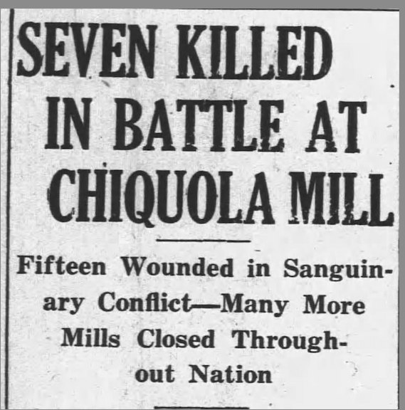 Deadly Chiquola Mill Anti-Union Killings of 1934 Remembered