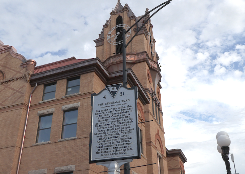 Historic Marker Commemorates  General’s Road in Anderson