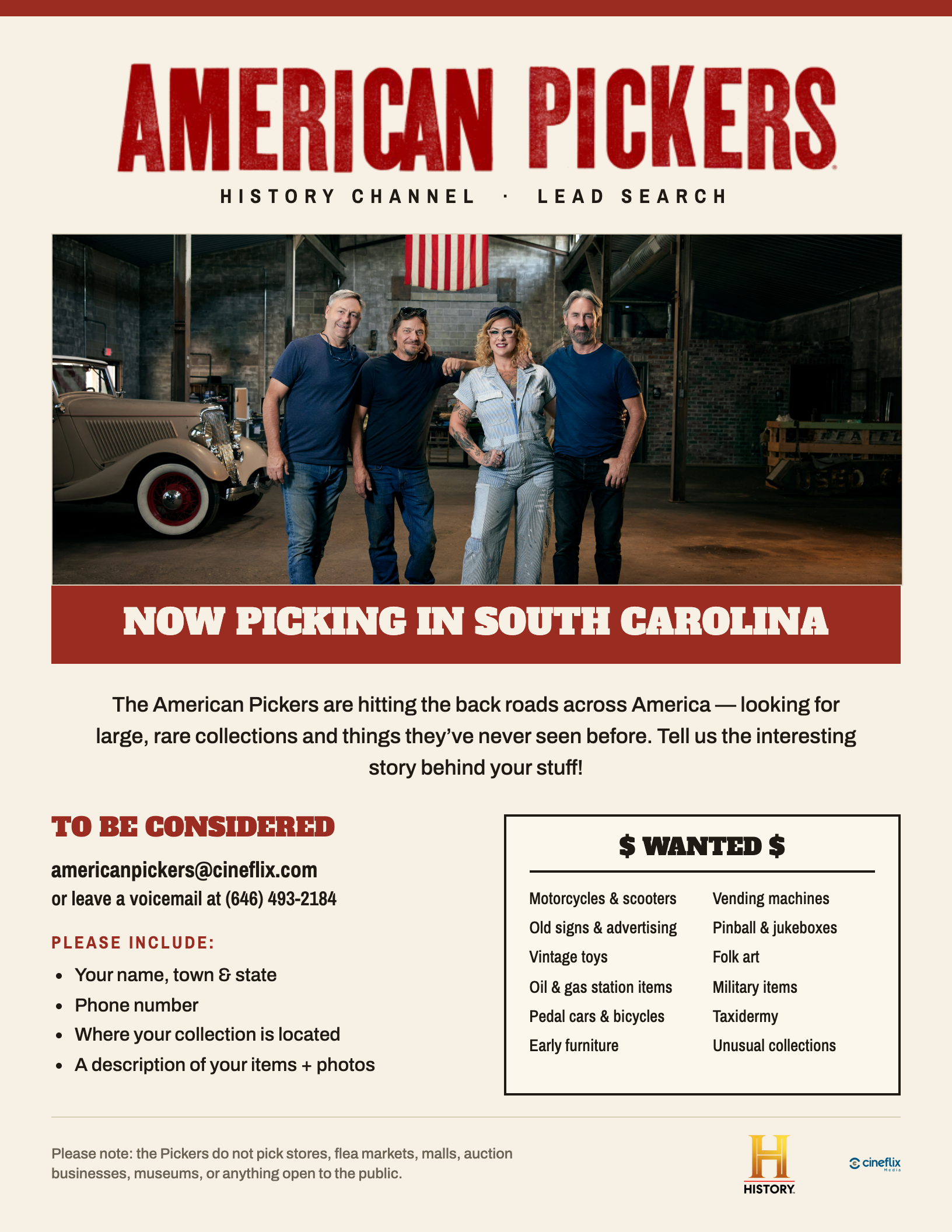 American Pickers to Mine for “Rusty Gold” in S.C.