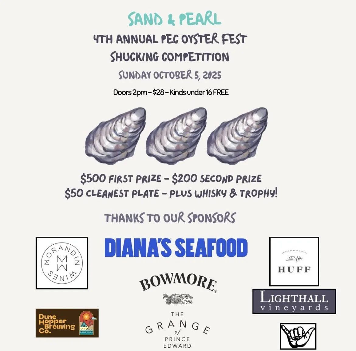 BIG thanks to our #pecoysterfest SPONSORS!!
We 💙 you and can&rsquo;t wait to sea you Sunday October 5 at 2pm for our 4th Annual PEC Oyster Fest &amp; Shucking Competition

Many many thanks for the wonderful things you create and for your support 

@