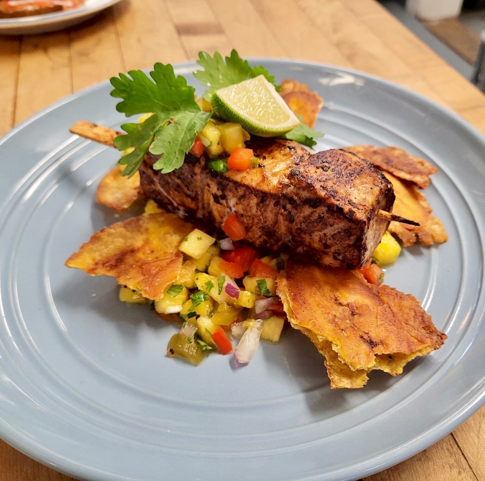 Caribbean Spiced Swordfish, Pineapple Rum Salsa , and Fried Plantain special today! Open 12-9 stop by and say hi!