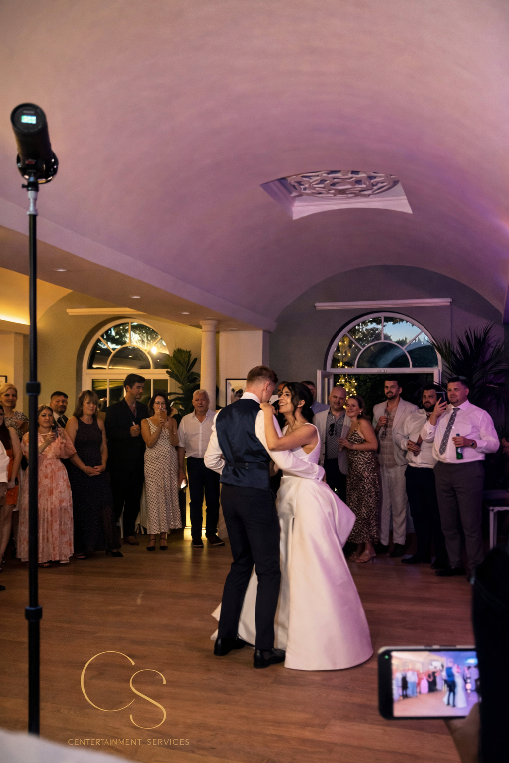 Wedding first dance with DJ providing evening reception music