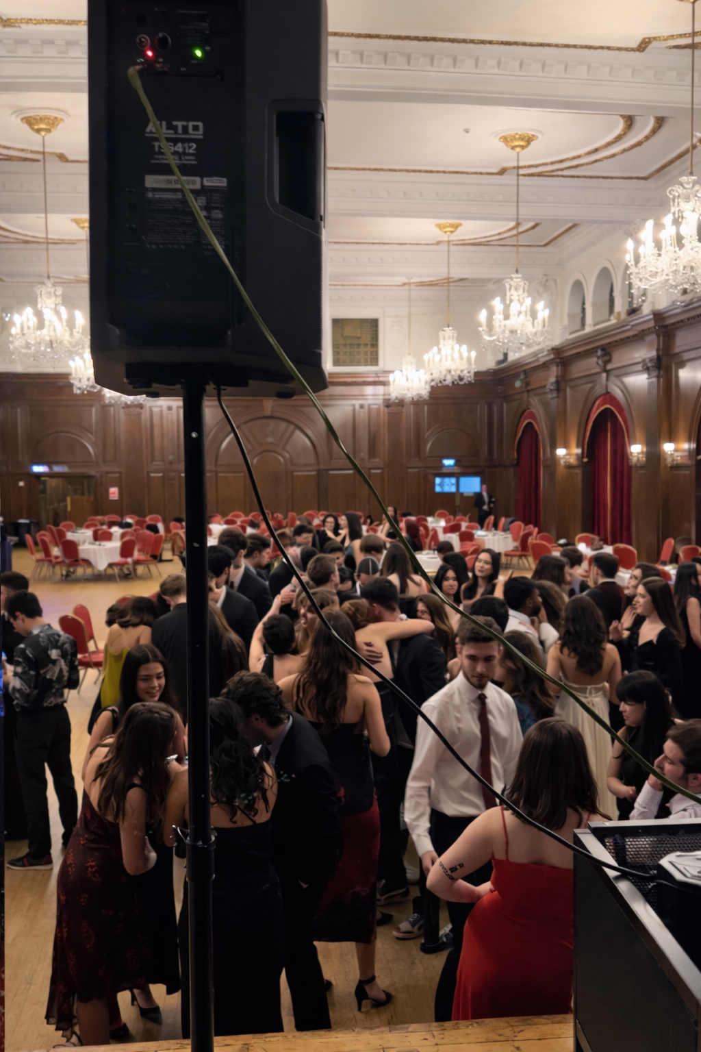 Large corporate event with DJ entertainment and professional sound