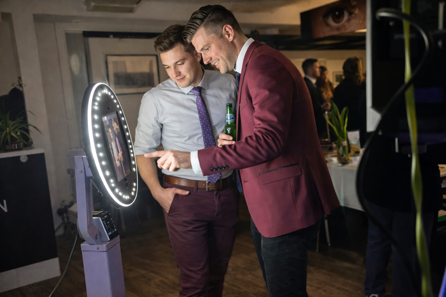 Corporate photo booth experience with instant photo sharing