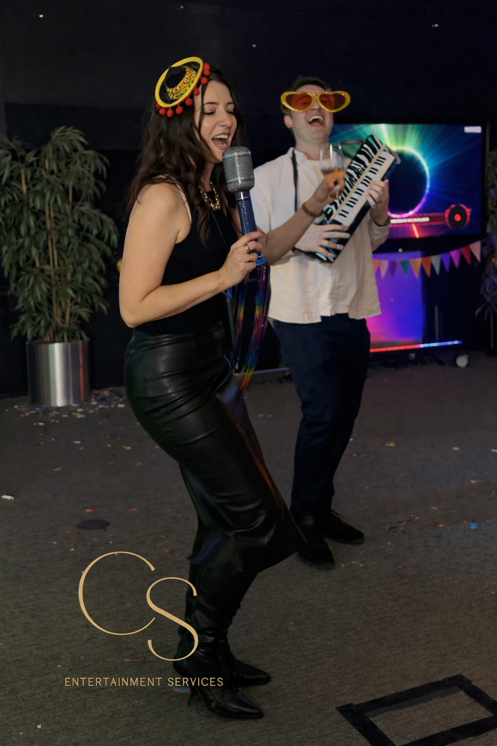 Corporate party entertainment with DJ music and interactive atmosphere