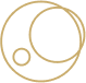 Simple black and gold circular line art design