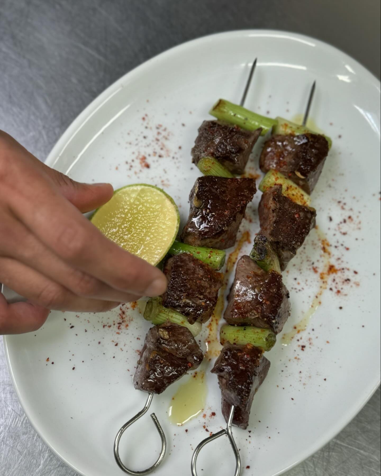 Ox heart skewers. 

A crowd favourite at our restaurant. You have to try them!
