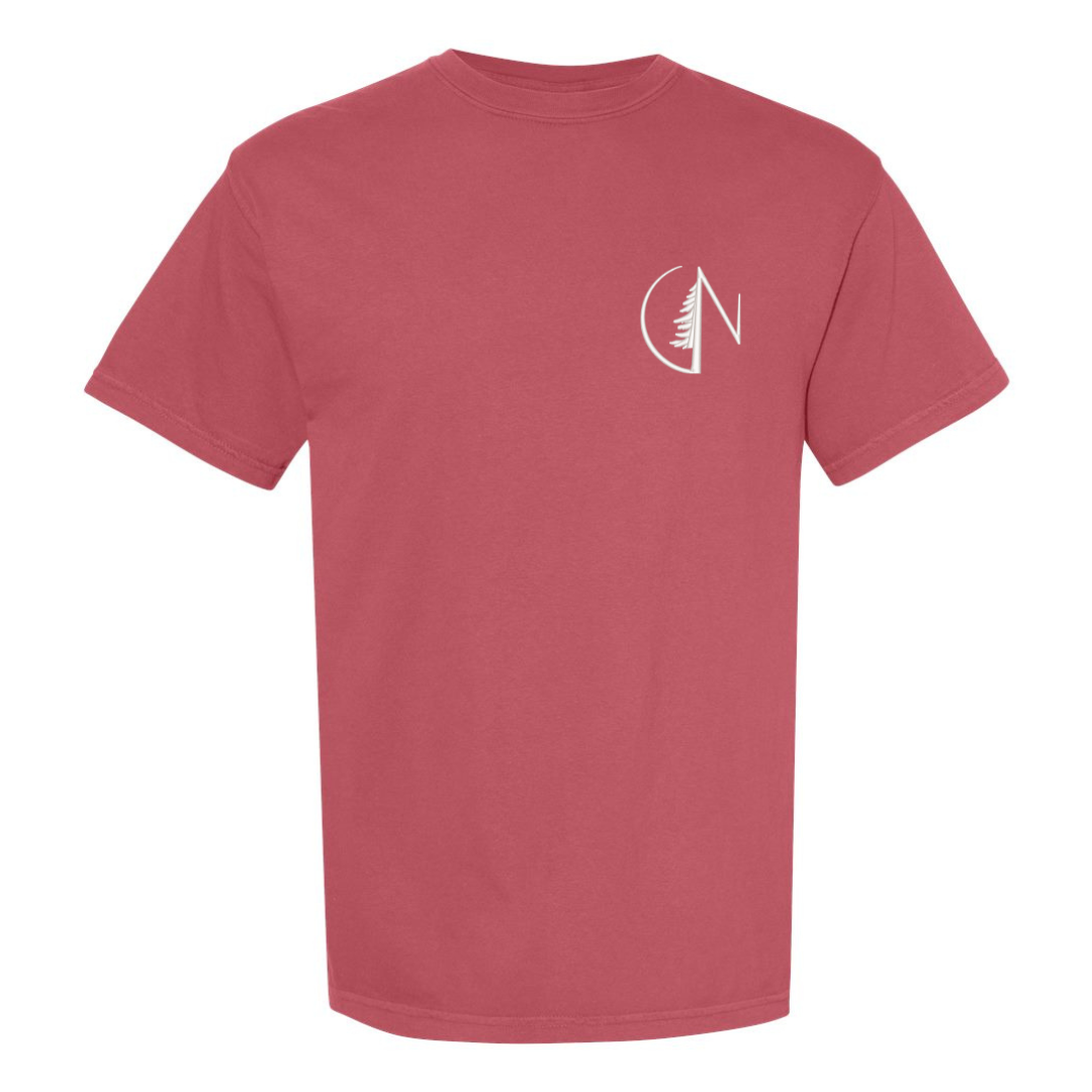 Cedars Nutrition Embroidered Logo Tee (Comfort Colors Crimson / White)