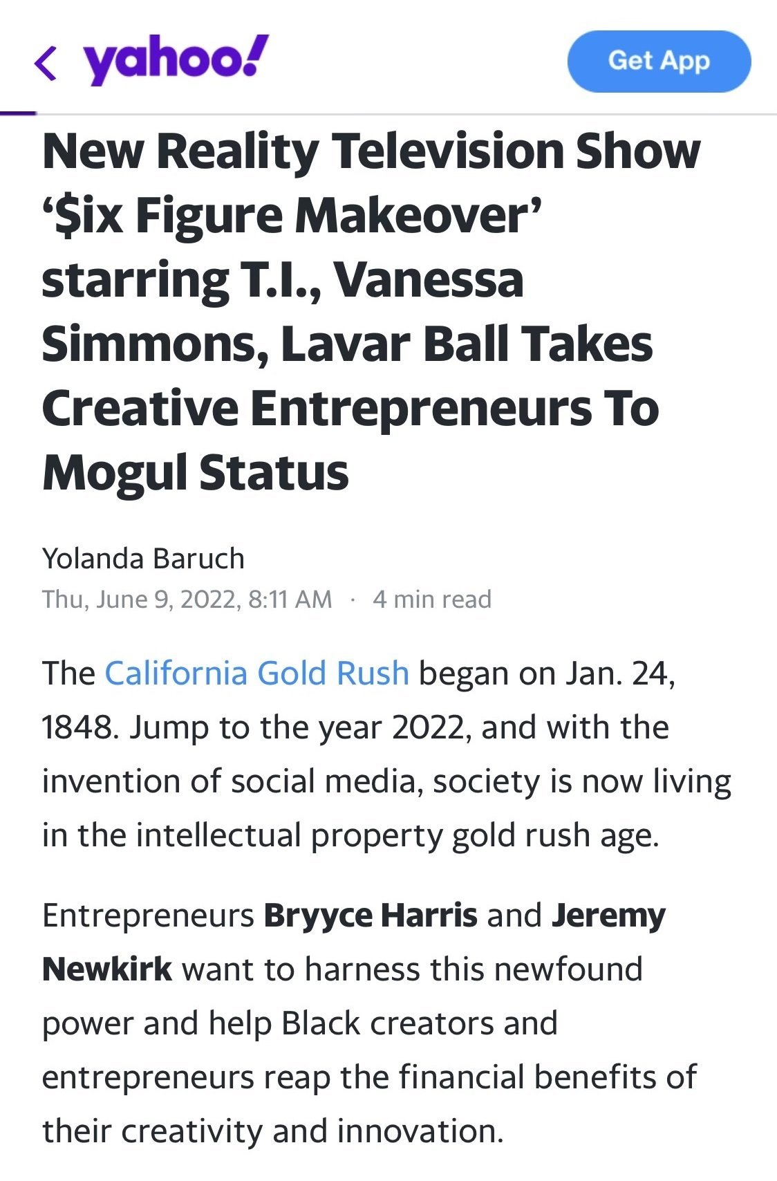 Yahoo News: New Reality Television Show (Copy)