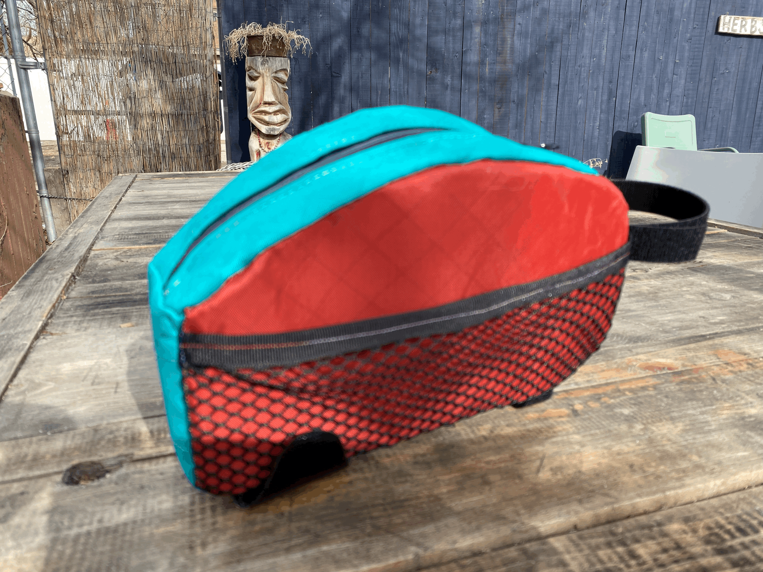 Pizza Box Designs Bike Bags Brick and Teal Toaster