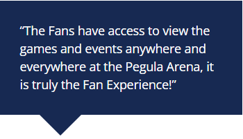 The Fans have access to view the games and events anywhere and everywhere at the Pegula Arena, it is truly the Fan Experience!