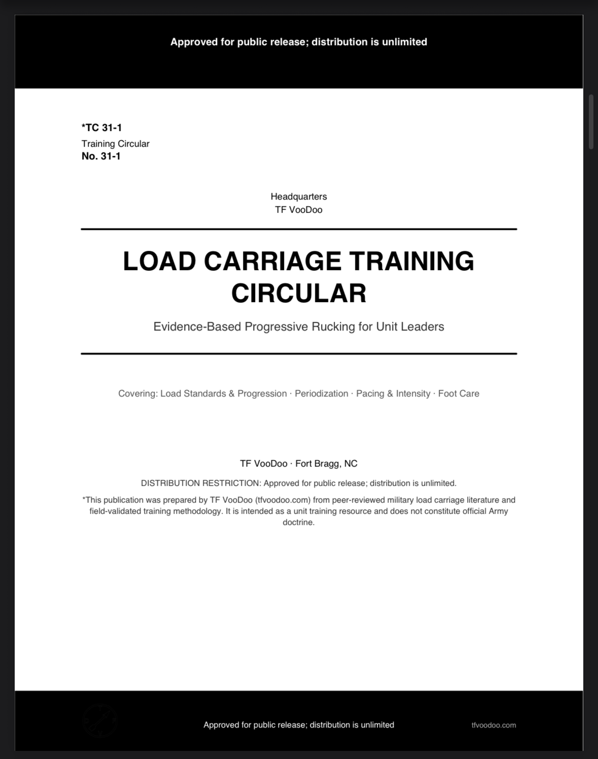 TC 31-1 - Load Carriage for Tactical Athletes