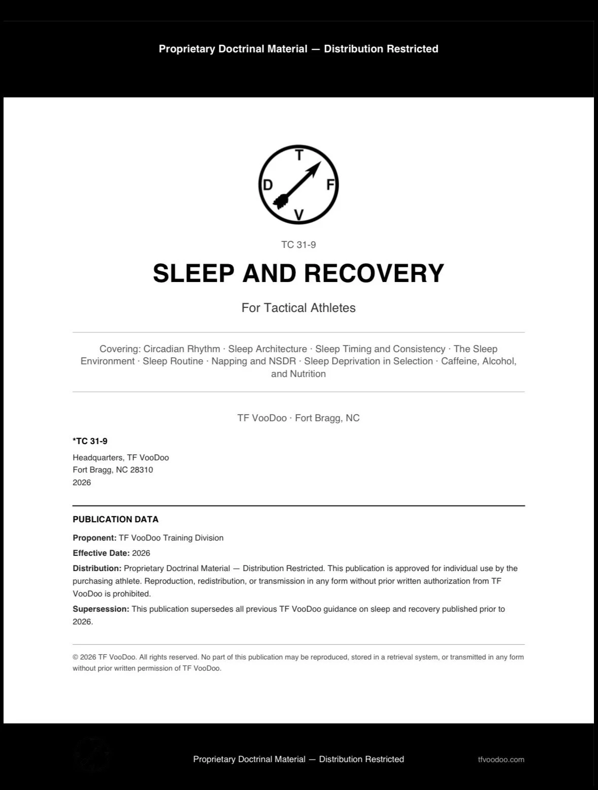 TC 31-9 — Sleep and Recovery for Tactical Athletes