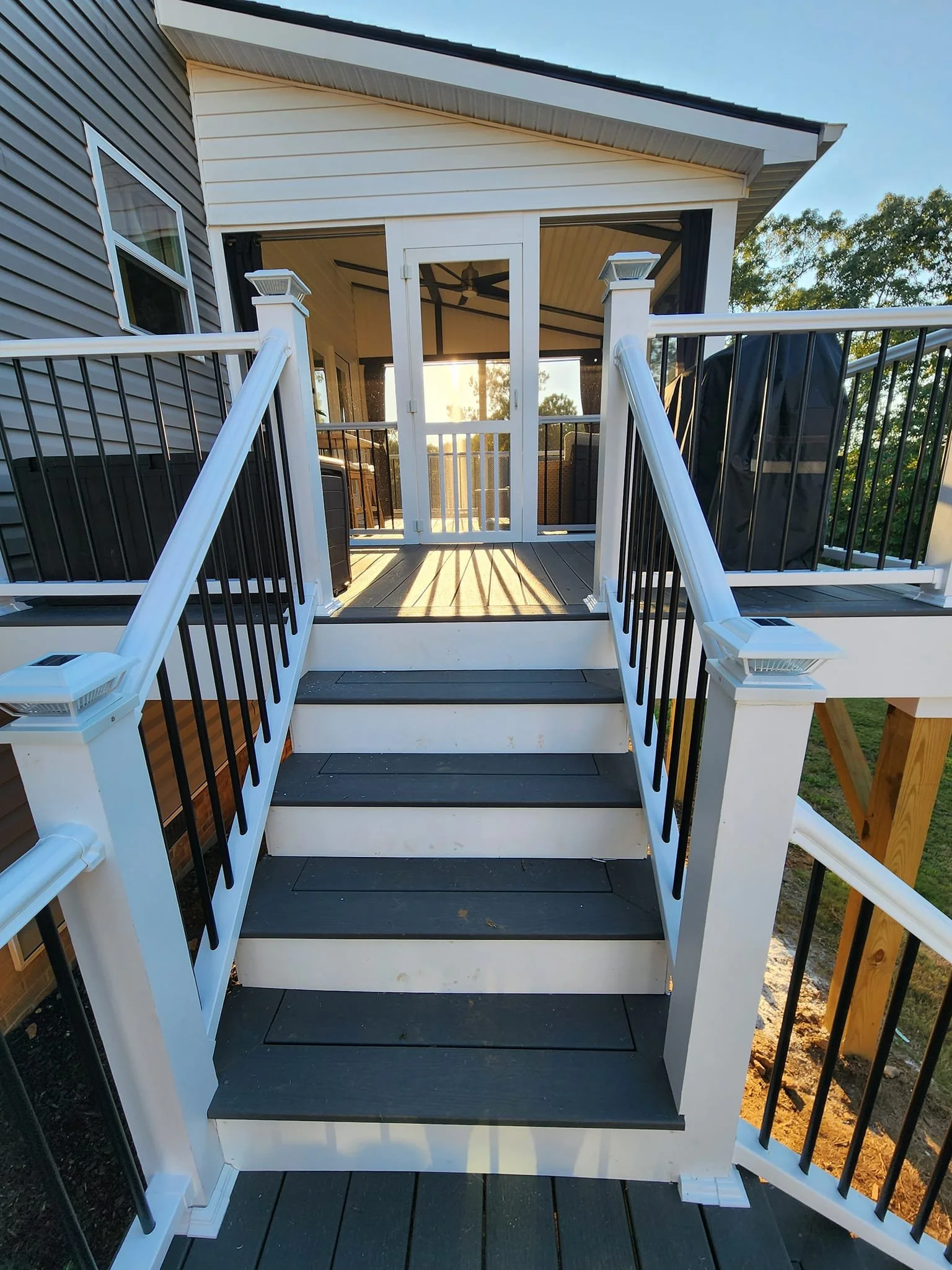 Composite deck installation in Waxhaw North Carolina for a residential outdoor living space