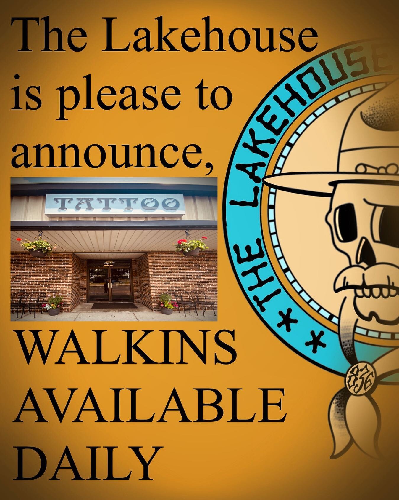 WALK-IN OR CALL AHEAD. 224.678.7272
No guarantees, but we&rsquo;ll try our best to get you in same day! TATTOOS AND PIERCING BY APPOINTMENT OR CHANCE HERE AT THE LAKEHOUSE. #thelakehousetattoo #walkintattoo #tattoos #mchenrycounty #lithlife #lakehous