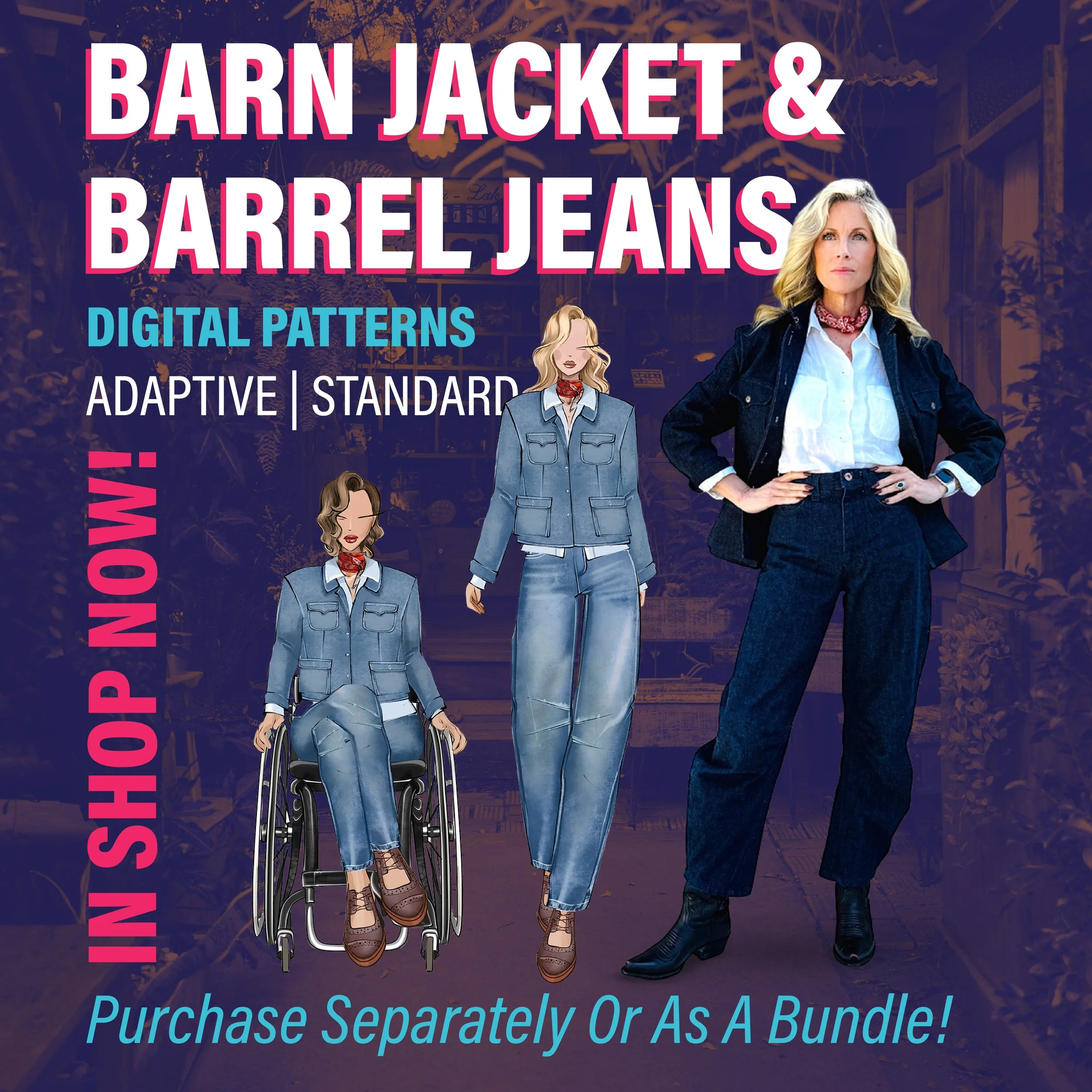 Complete Pattern Bundle – Modern Fit Barn Jacket + Barrel Jeans (Standard + Adaptive)