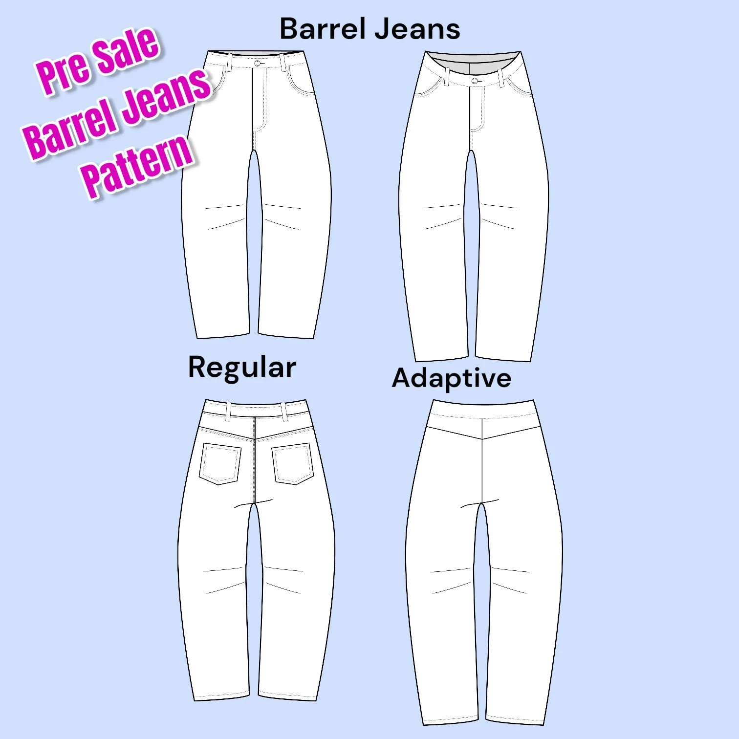 PRE-SALE: Barrel Jeans Pattern (Standard + Adaptive) – LWS x Sewn Adaptive