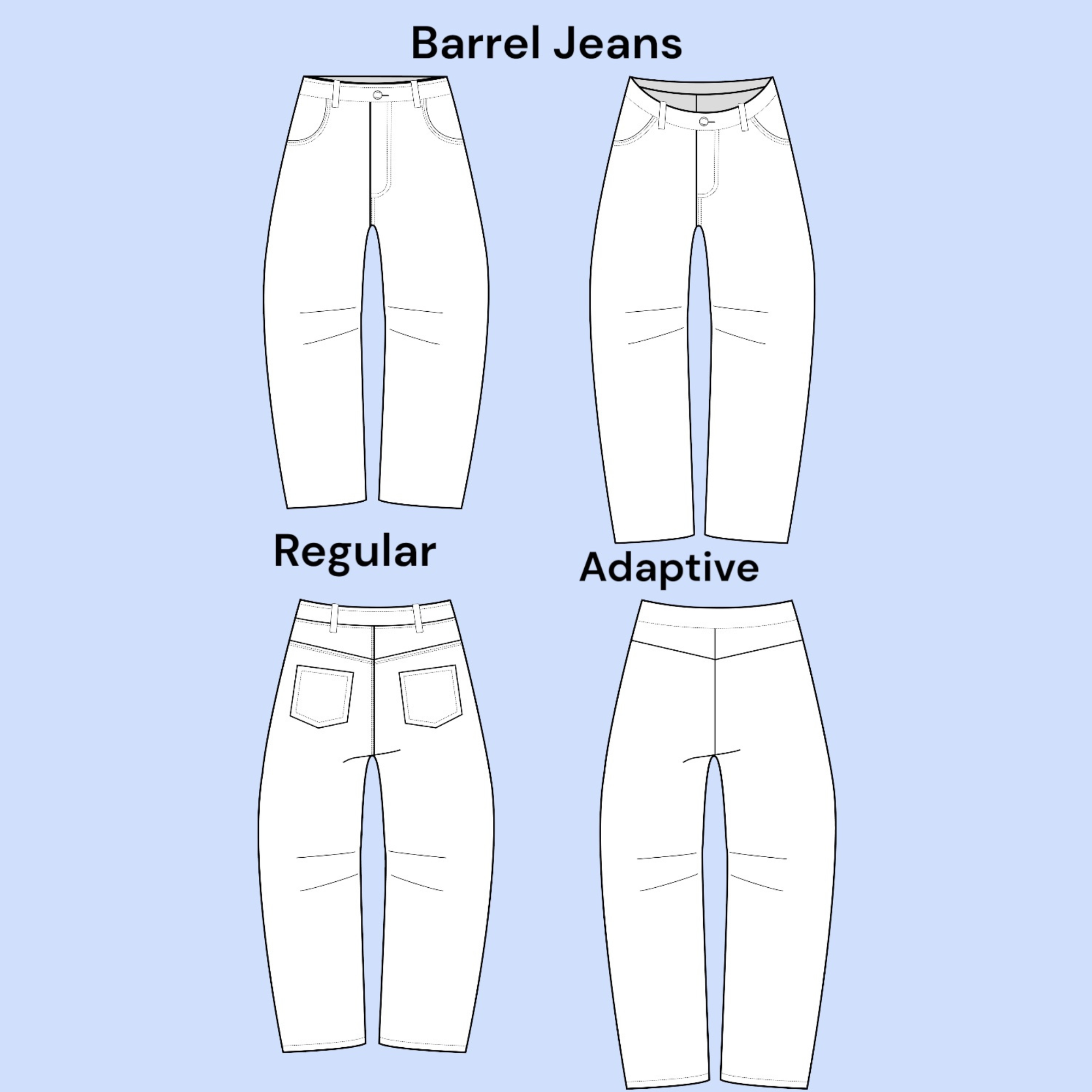 Barrel Jeans Pattern (Standard + Adaptive) – LWS x Sewn Adaptive