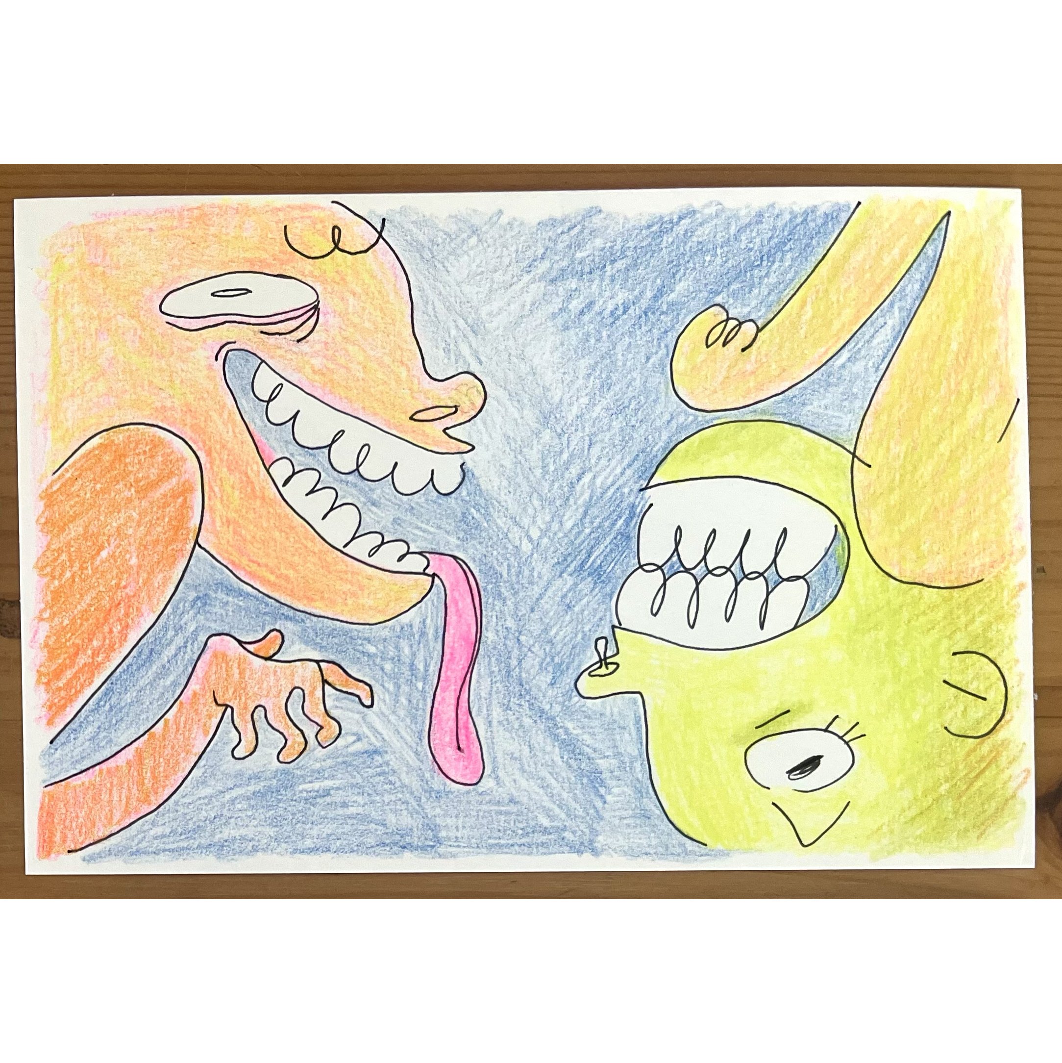 "Joyful Chaos" - Original Postcard Art