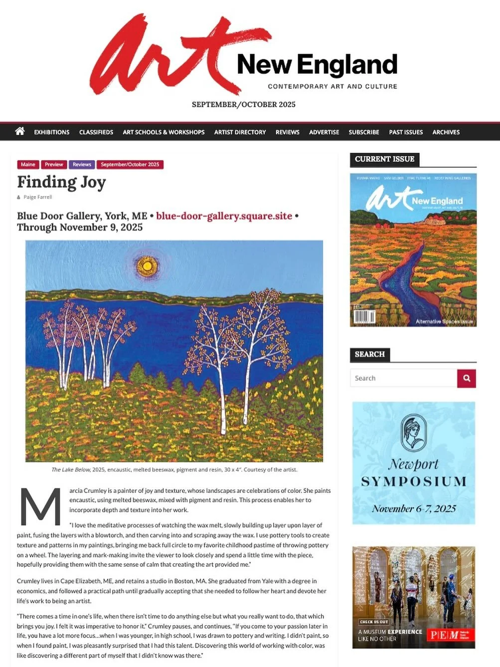 Follow your dreams! In the interview for the writeup of my show Finding Joy in Art New England I talked about how I didn&rsquo;t discover painting until later in life, after a career in finance and consulting. (My earlier artistic endeavors focused m