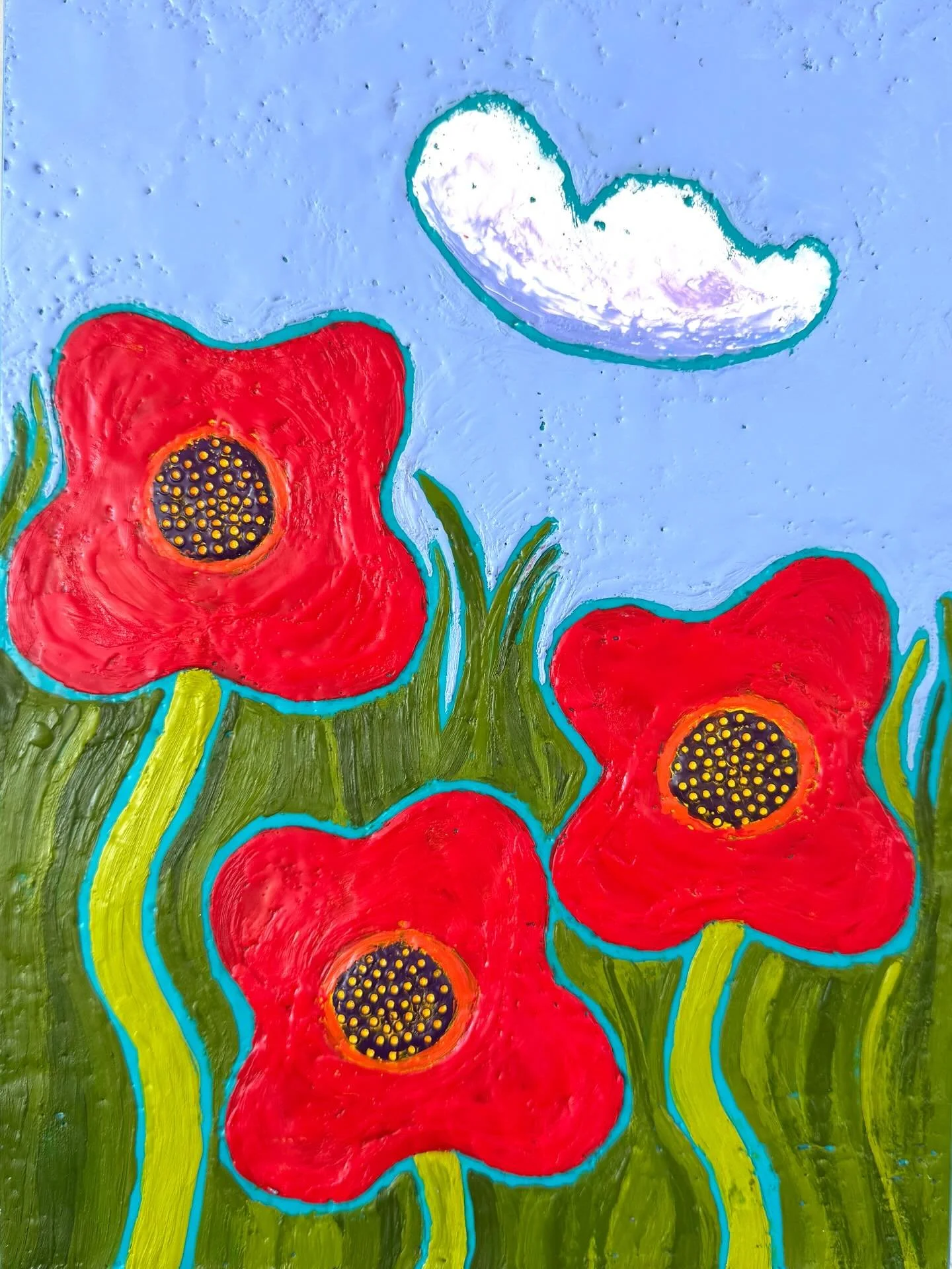 It&rsquo;s a gorgeous, sunny day here in Maine, and I can&rsquo;t wait to go for a long walk in the snowy woods. Meanwhile, I just finished up this perky poppy painting that brings back memories of carefree summer days. I included a detail shot so yo
