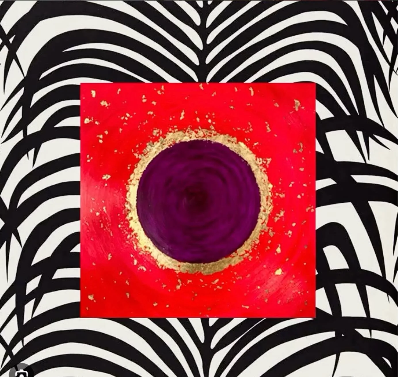 The countdown continues&hellip;. #8 most popular painting in 2025 is this abstract with 23K gold leaf. Lots of fun shots were taken in front of this piece at the grand opening of @shedmanchester  in late October. It&rsquo;s a gorgeous painting and, a