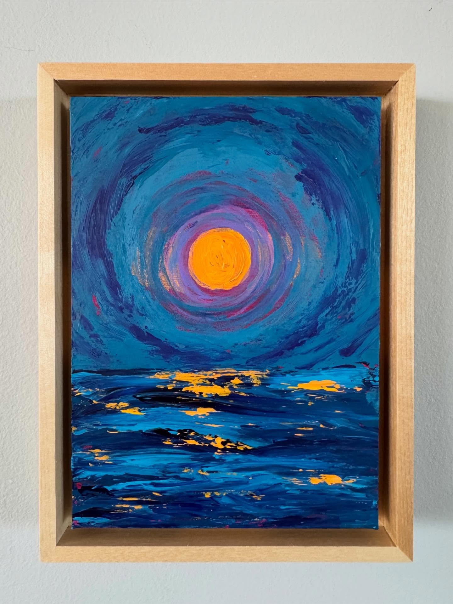 At the opposite end of the size spectrum from my latest 48&rdquo; x 48&rdquo; painting, I just framed this mini (7&rdquo; x 5&rdquo;) palette knife painting from my No Place Like Maine series, and added it to my web site. Loaded with complementary co