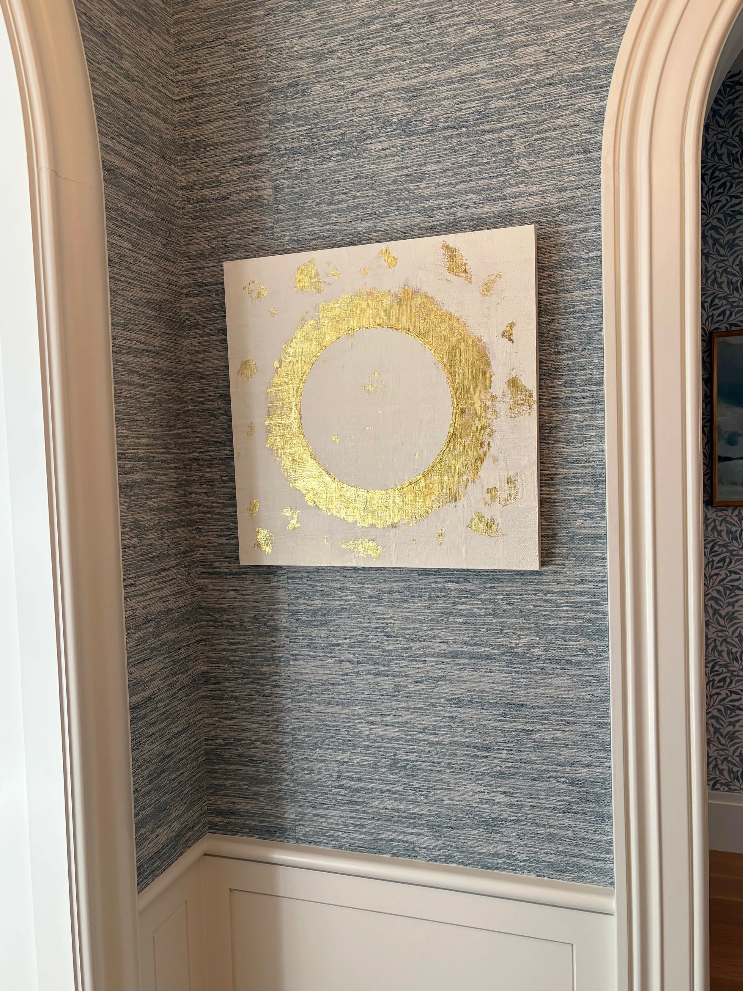 I just received this lovely installation photo from a new collector. Radiant is looking rather, well, radiant of course, in its new home. This painting was in the recent MassArt Auction, which raised over $1 million for student scholarships and progr