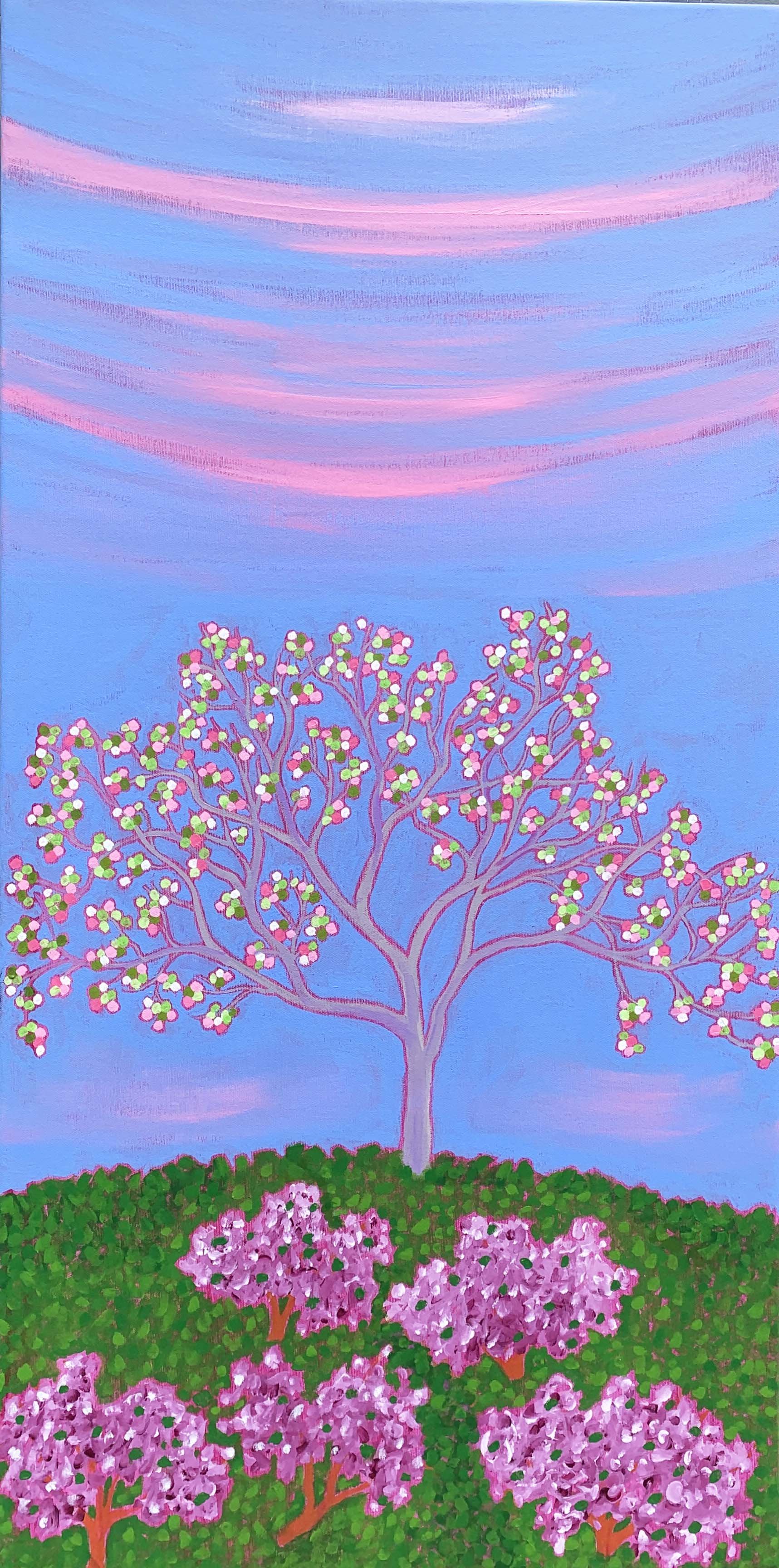 Spring Pinks, 36" x 18"