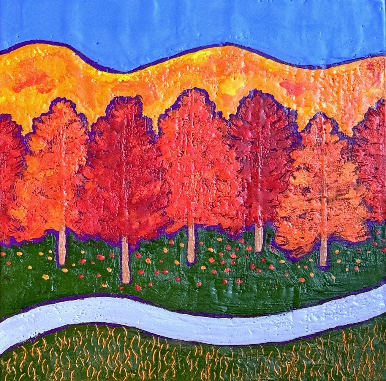 Leaf Peeping, 12" x 12" 