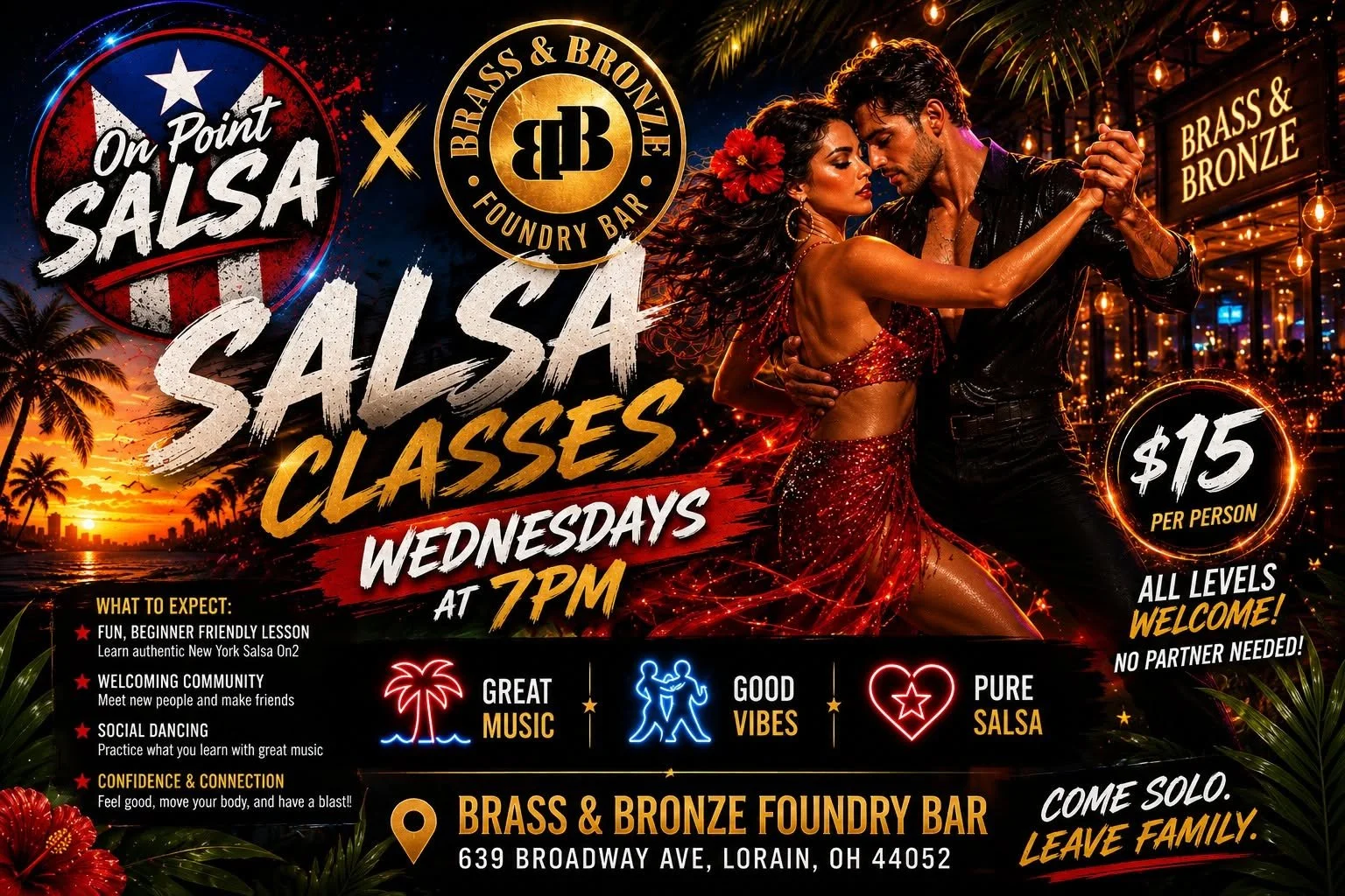 Salsa Dance Class at Brass and Bronze