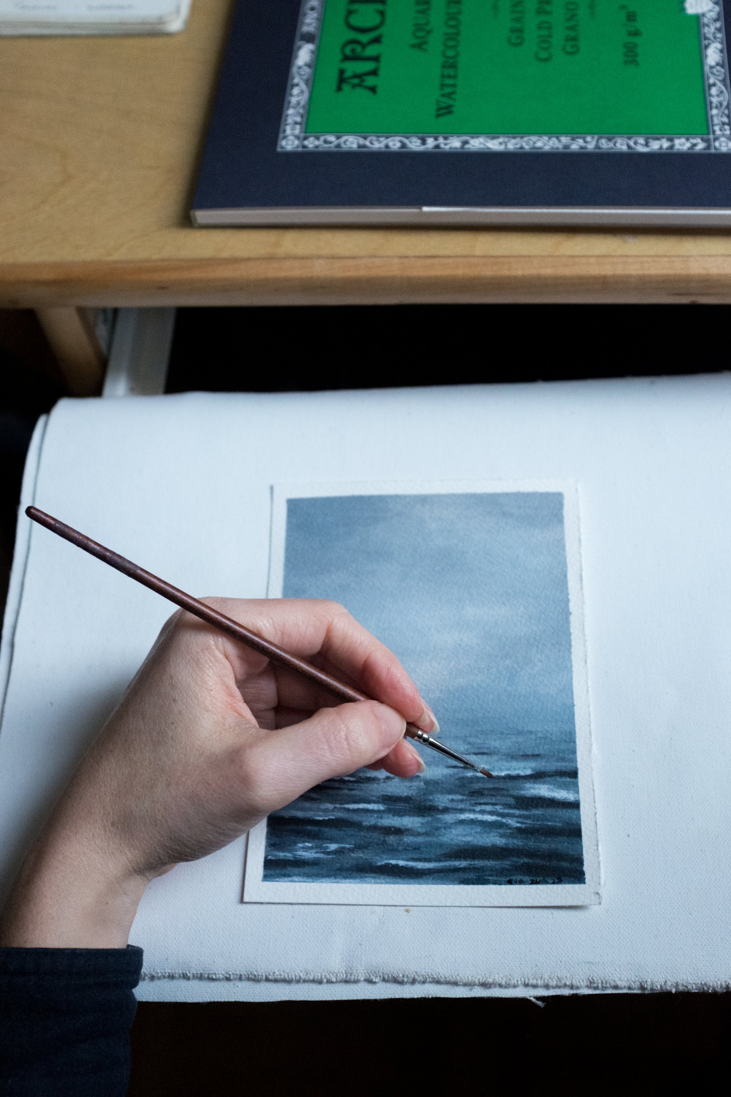 Reminiscing on the grey, foggy Scottish coastline. "Selkie", is a named for the mystic waters that I've often gazed over.