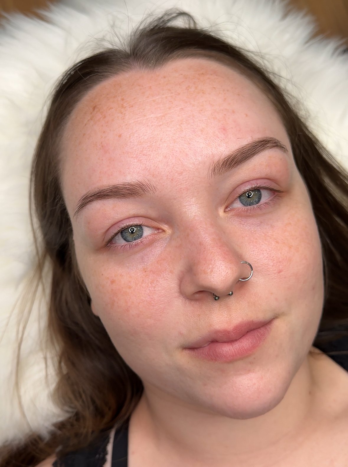 Healed ombre powder brow tattoos! Looking like soft makeup. The shape is always there, they're waterproof, smudge-proof and typically last for 1-3 years depending on lifestyle.