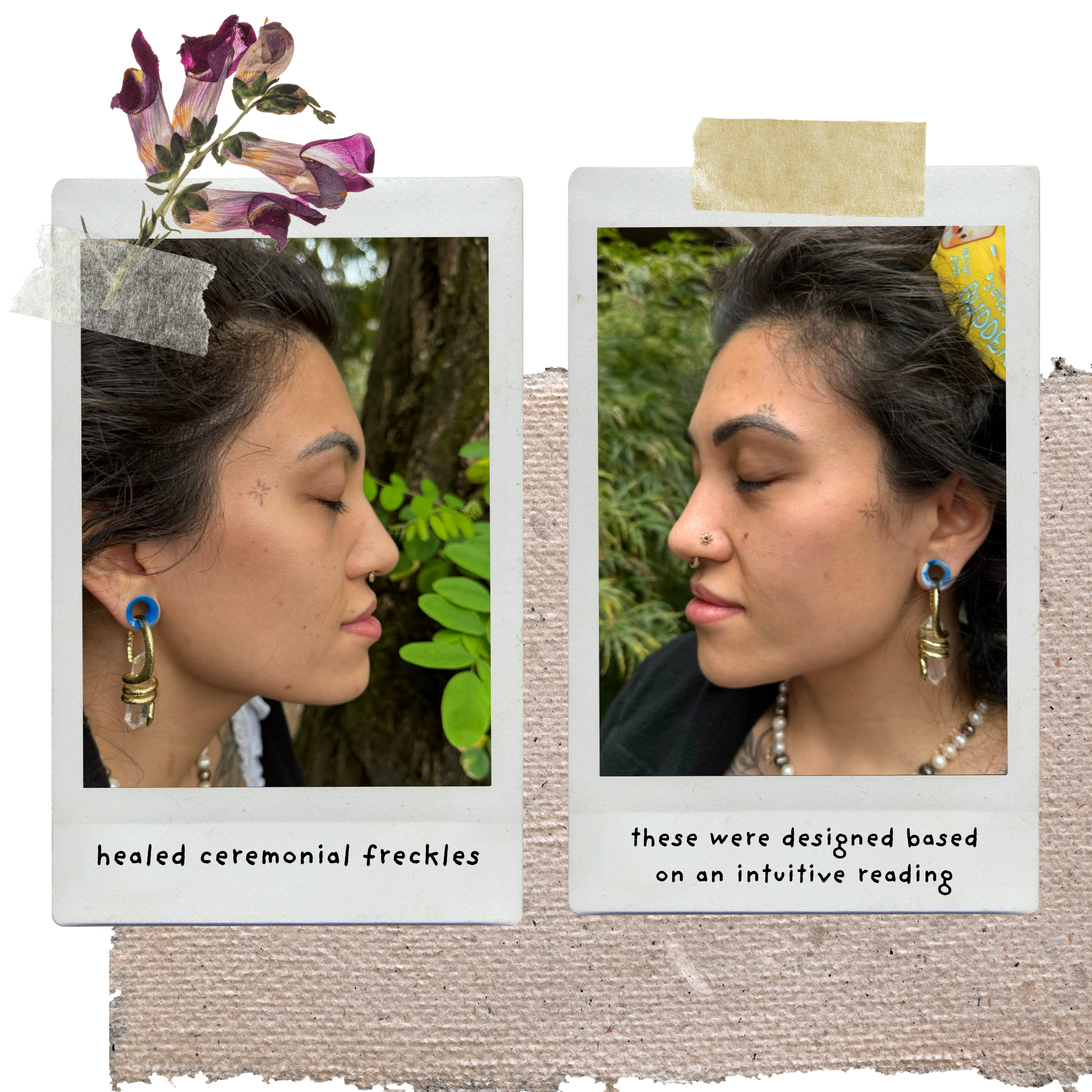 Ceremonial freckles - decided using intuitive arts