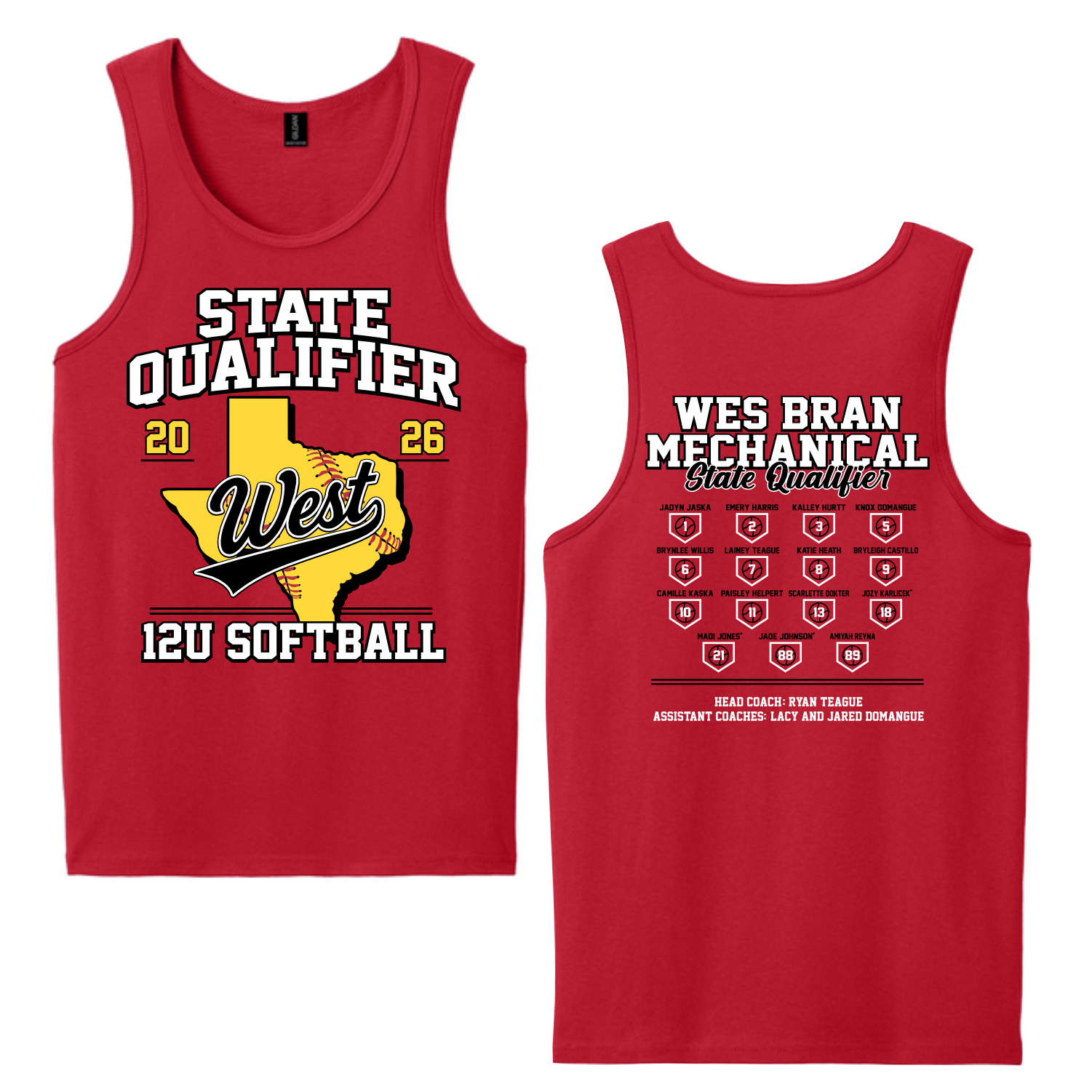 WES BRAN MECHANICAL - PLAYOFFS 2026 - COTTON TANK