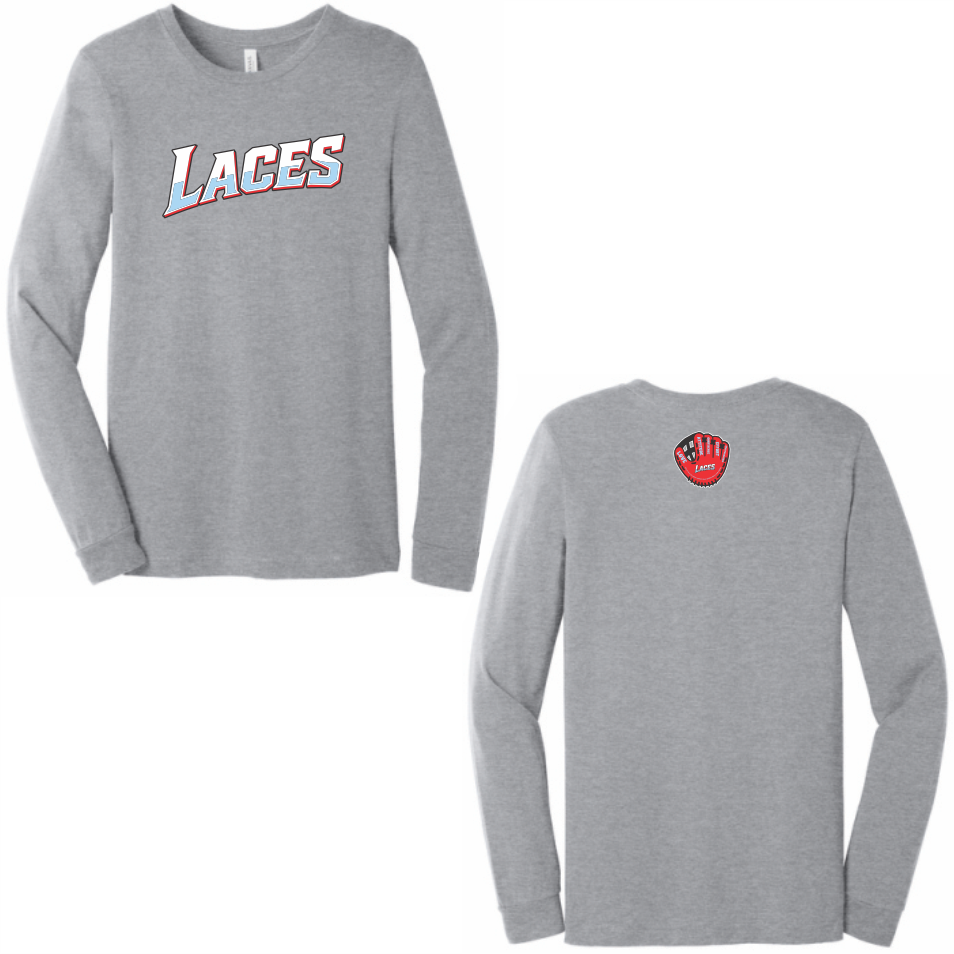 LACES COTTON LONG SLEEVE T-SHIRT - SPORT GREY