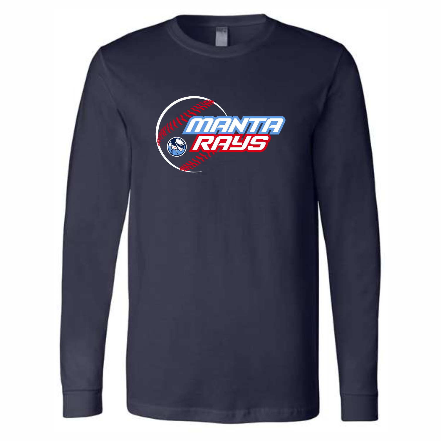 MANTA RAYS BASEBALL - COTTON LONG SLEEVE - HEATHER NAVY