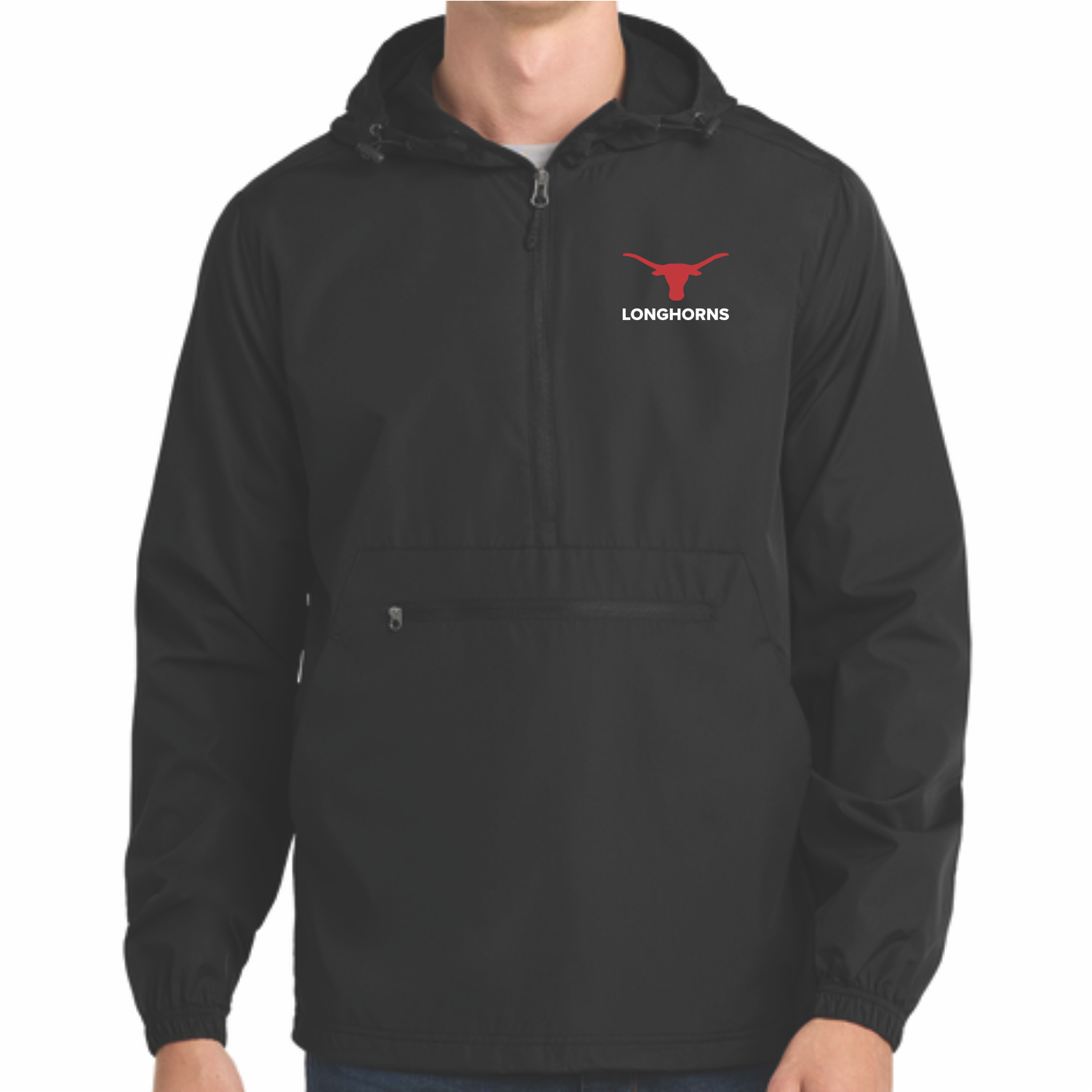 AXTELL BOOSTER CLUB - 1/2-ZIP WINDBREAKER PULLOVER - BLACK