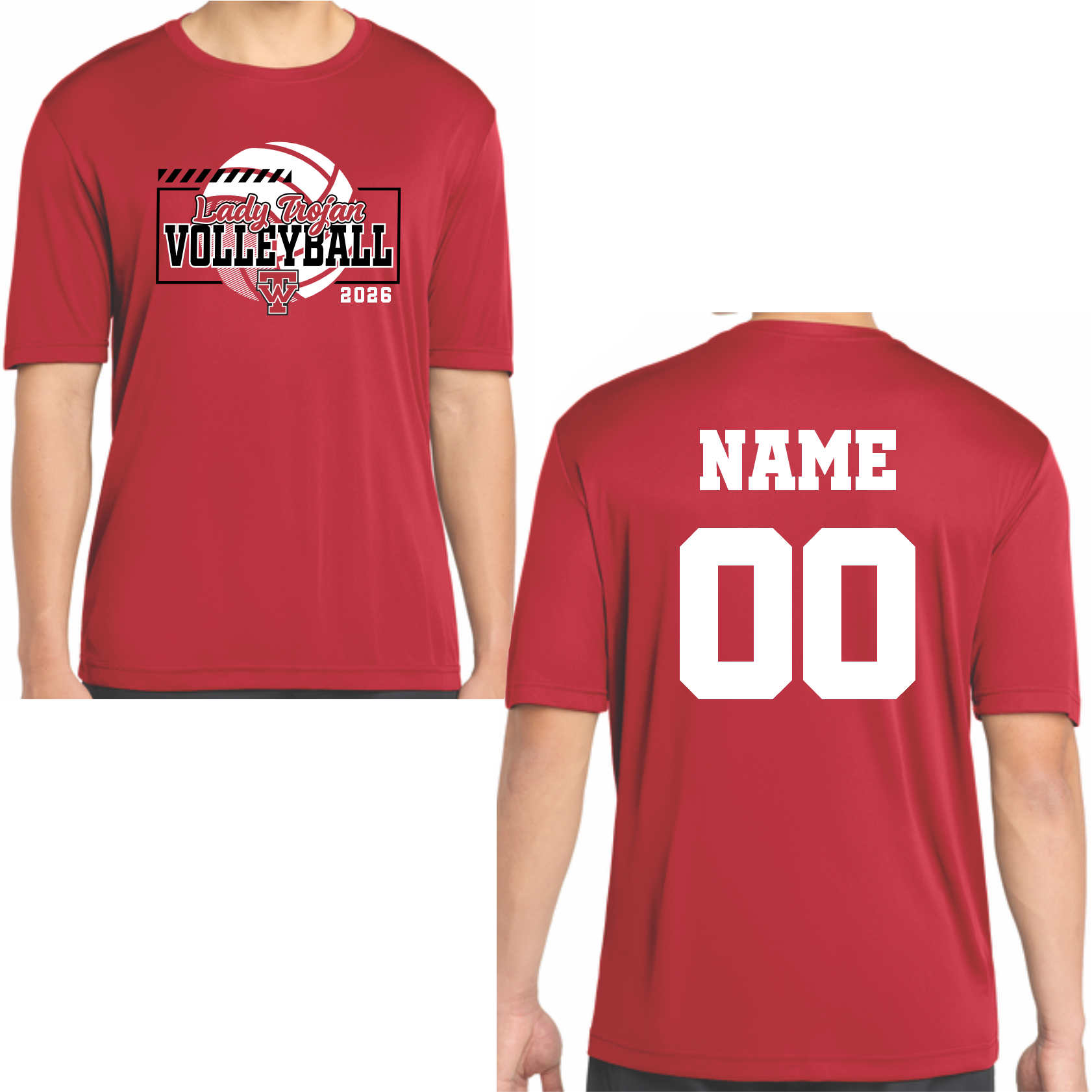 WEST VOLLEYBALL T-SHIRT W/ NAME/NUMBER