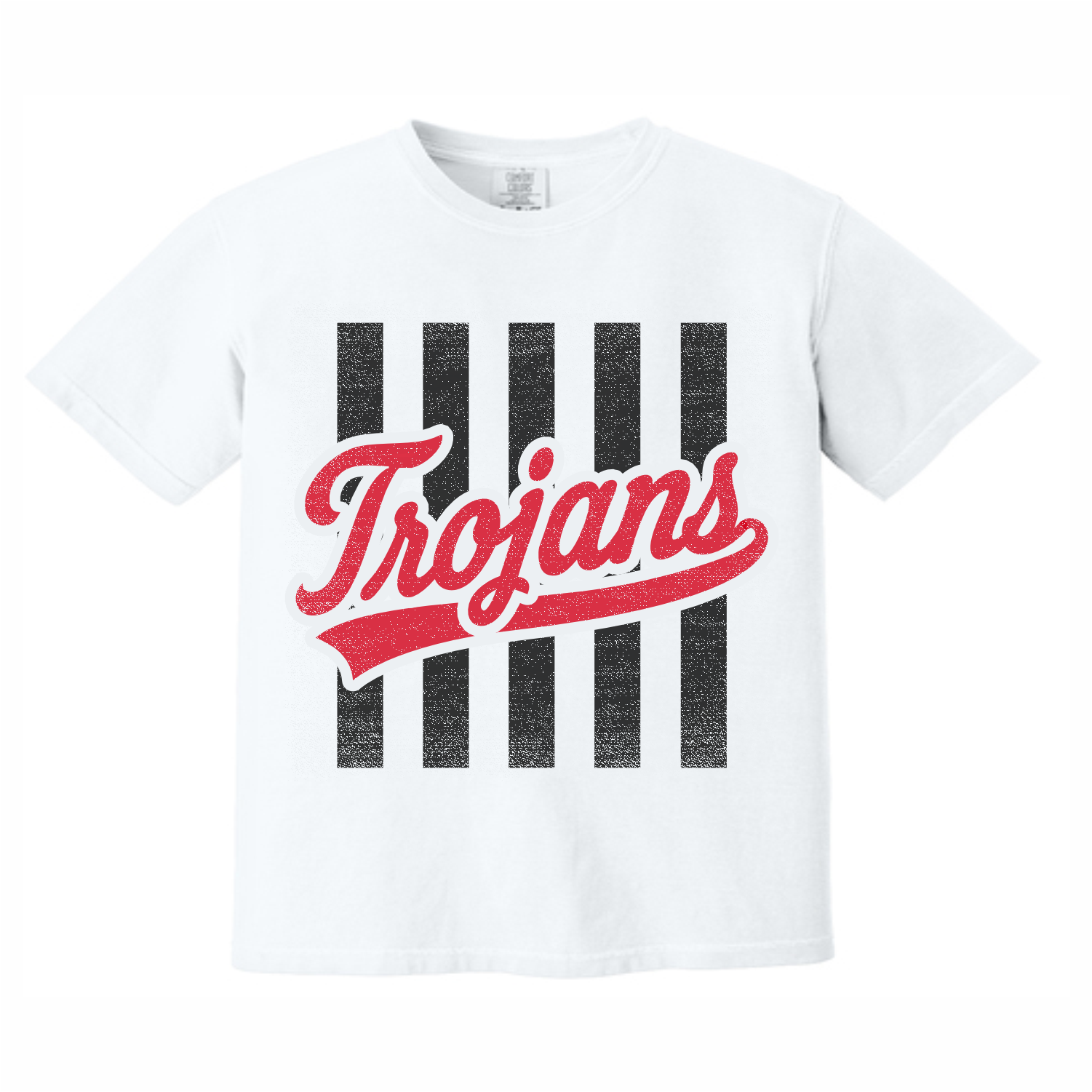 WEST BOOSTER CLUB - 6b - STRIPES - LADIES HEAVYWEIGHT BOXY CROP TOP