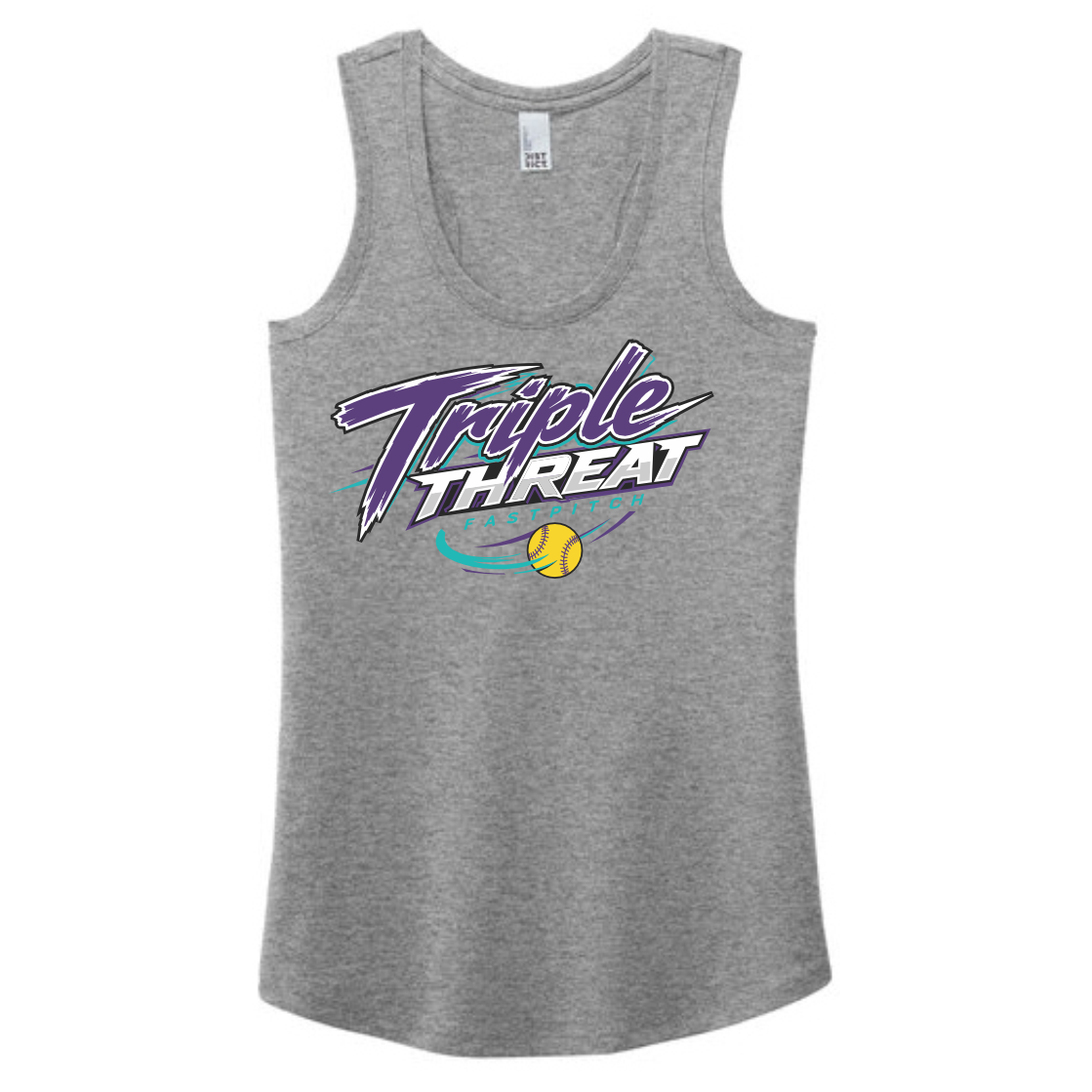 TRIPLE THREAT FASTPITCH - LADIES TANK TOP - GREY FROST