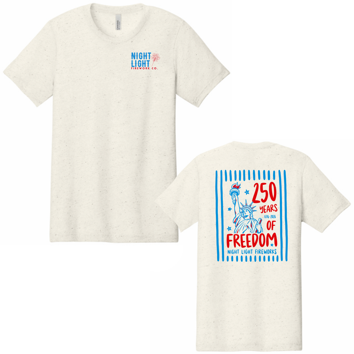 NIGHT LIGHT FIREWORKS - 250TH STRIPES - T-SHIRT